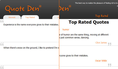 Top Rated page is now consistent with new design (left)