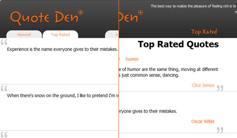 headings Top Rated page is now consistent with new design (left)